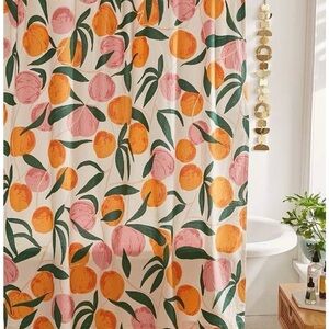 Urban Outfitters Pink and Orange Fruit Shower Curtain